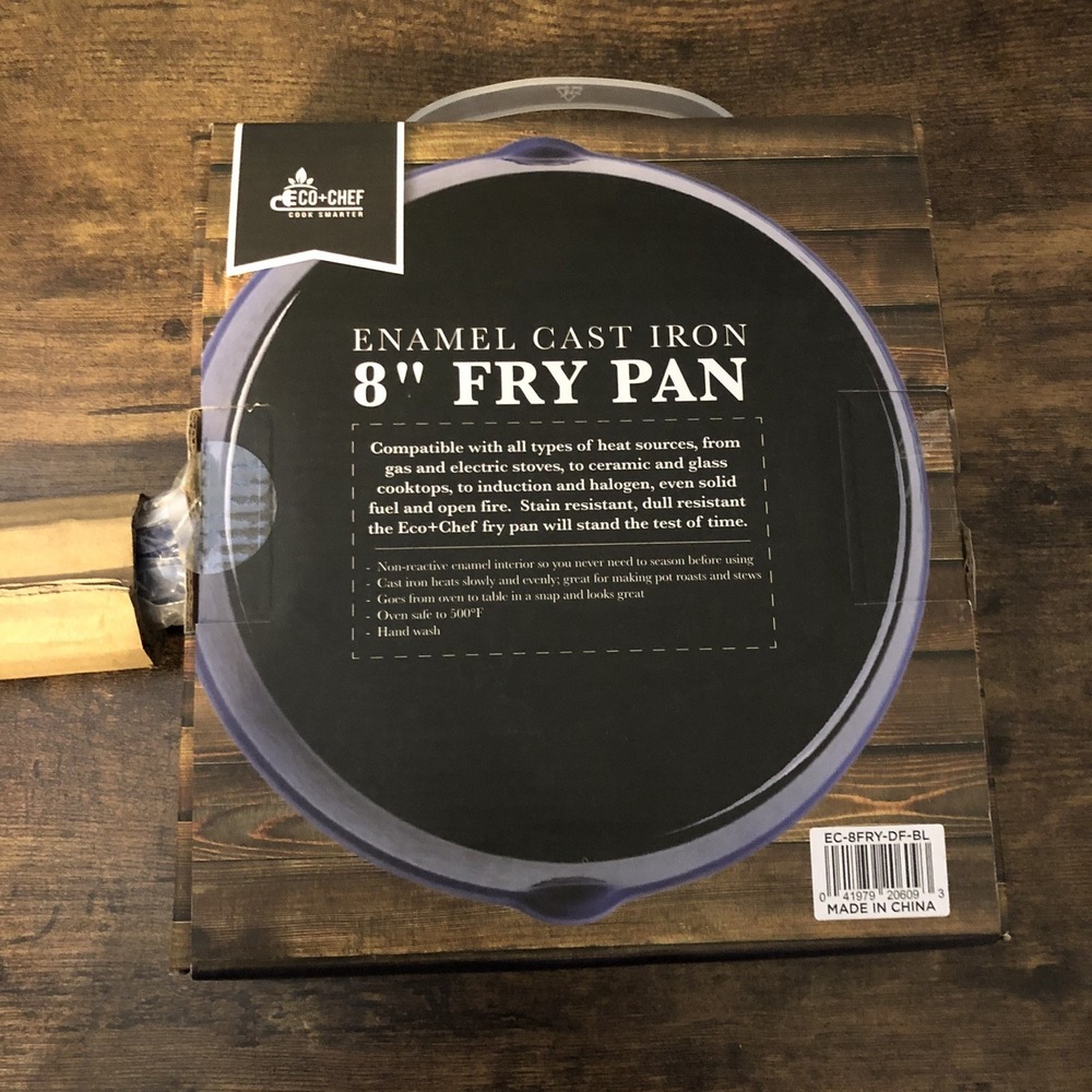 Eco Chef‎ Enamel Cast Iron 8" Fry Pan Versatile New in Box Oven Safe Bakeware - Picture 4 of 5